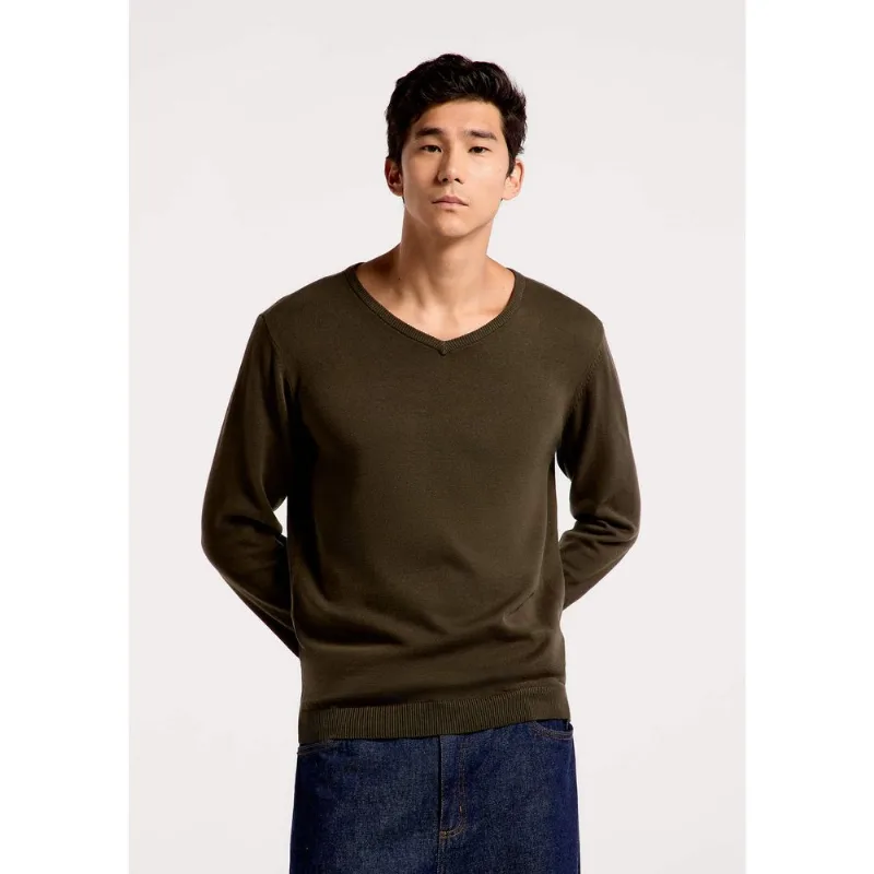 Blusão Básico Masculino Regular Gola V - Verde XG
