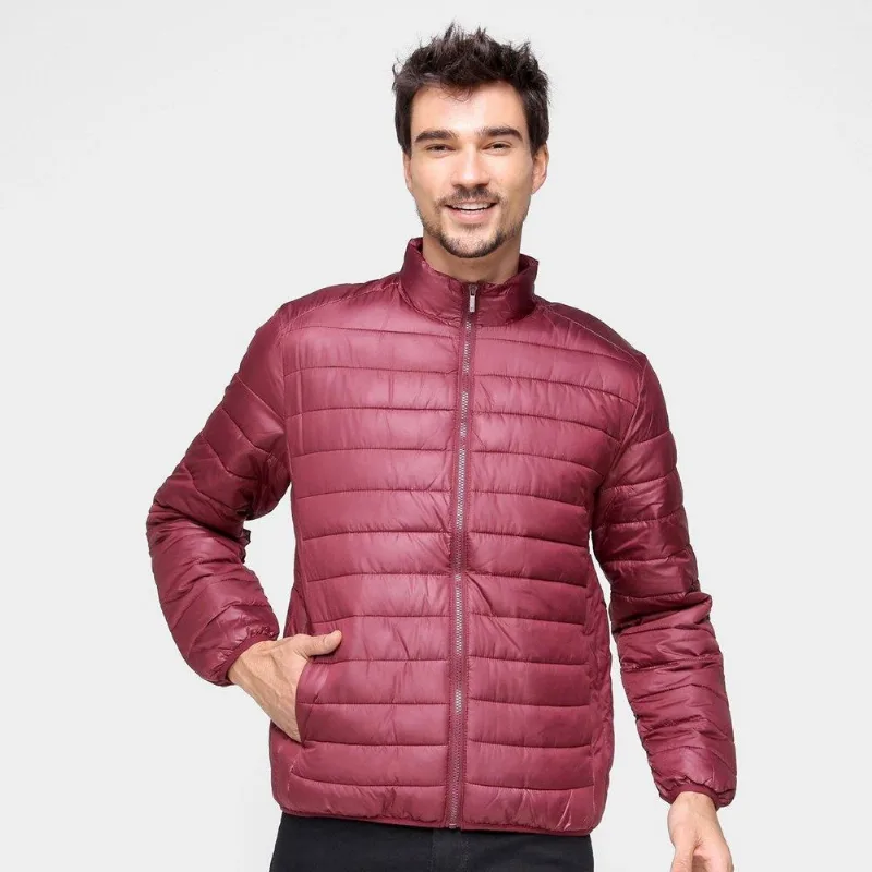 Jaqueta Puffer Hering Masculina - Masculino - Vermelho Escuro