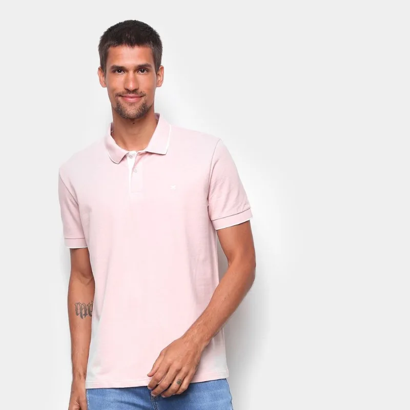 Camisa Polo Hering Masculina - Masculino - Laranja Claro