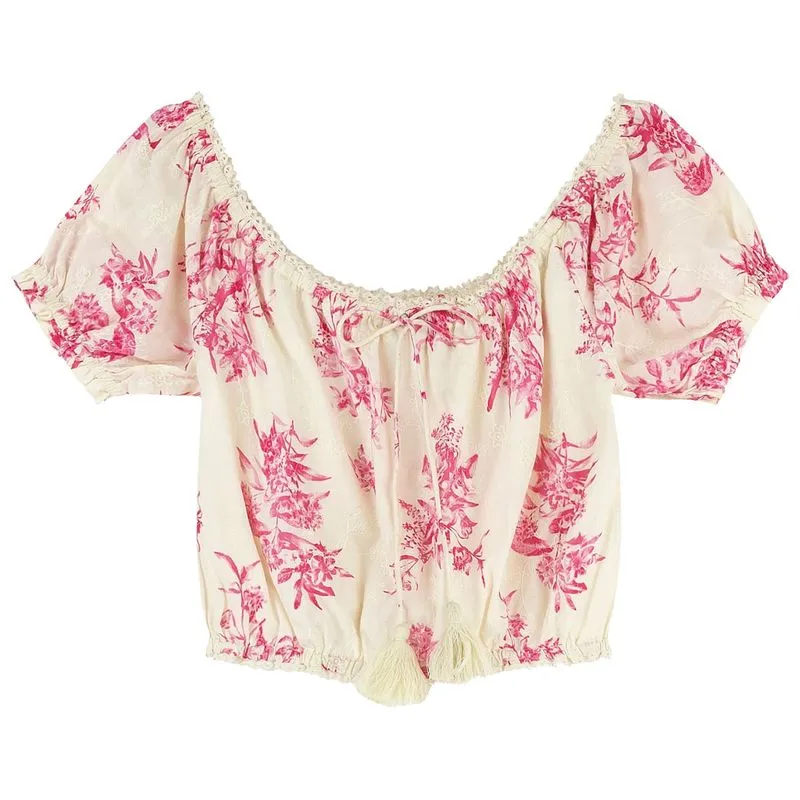 BLUSA FEMININA ENFIM CROPPED CIGANINHA ESTAMPA