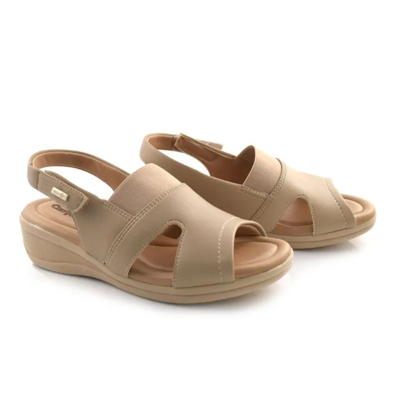 Sandália Anabela de Salto Baixo Comfortflex Marrom 19-88405 39