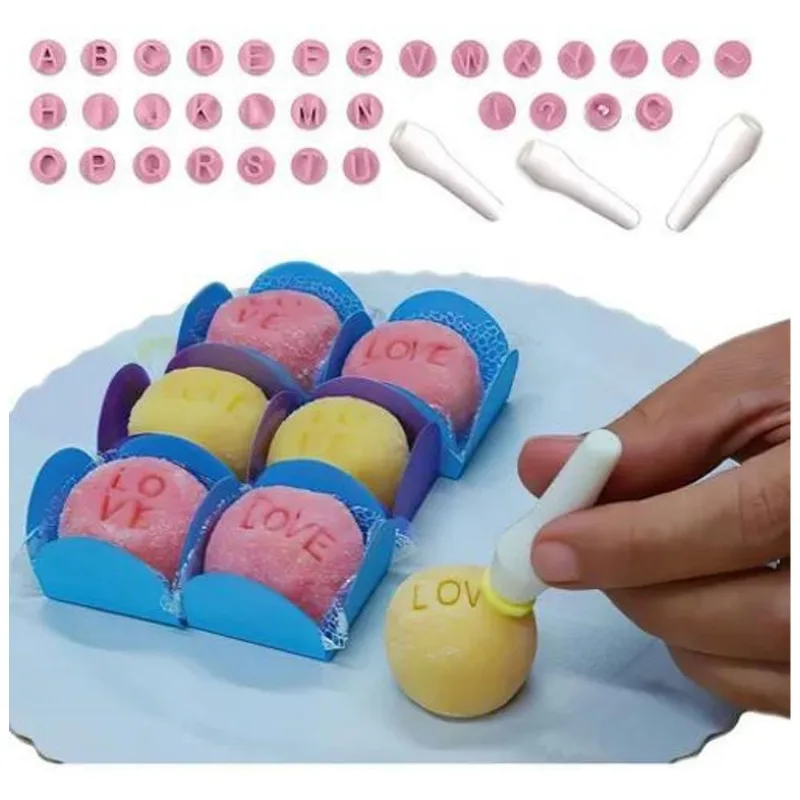 Kit Carimbos Letras Alfabeto 35pc Blue Star Marcar Docinho C