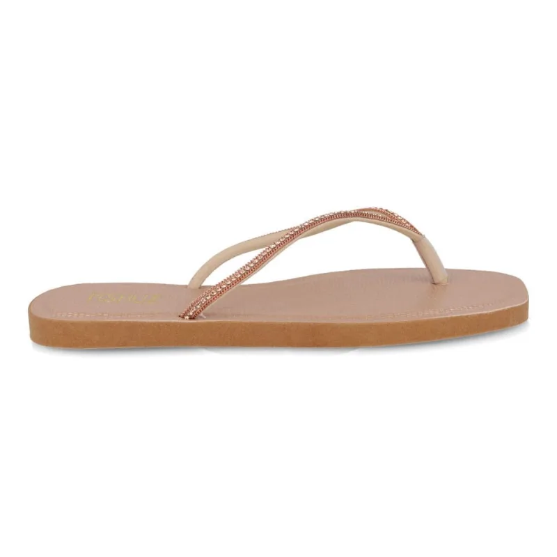 Chinelo Rasteirinha M Shuz Metalizado Feminino Cobre 36