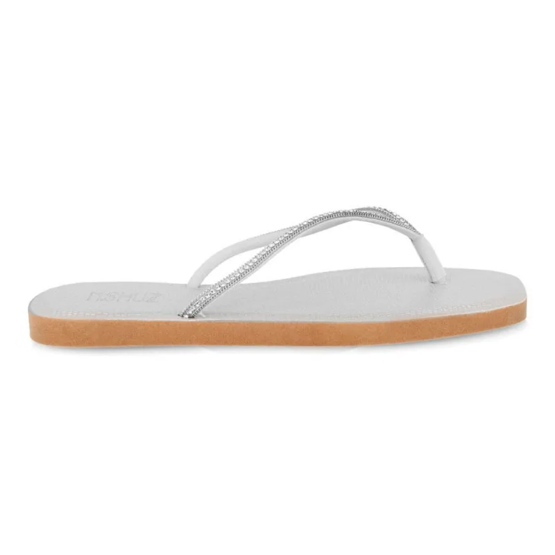 Chinelo Rasteirinha M Shuz Metalizado Feminino Prata 40