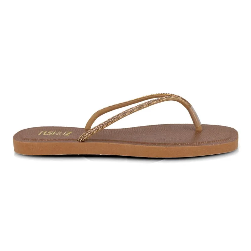 Chinelo Rasteirinha M Shuz Metalizado Feminino Bronze 38