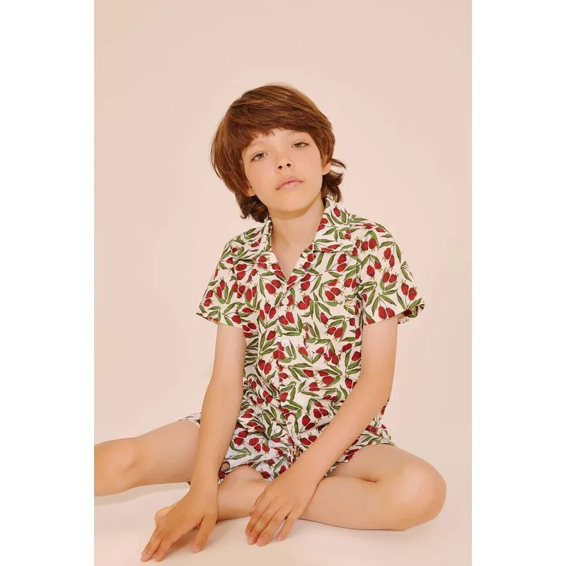 Camisa Infantil Cereja BRANCO/WHITE G/L