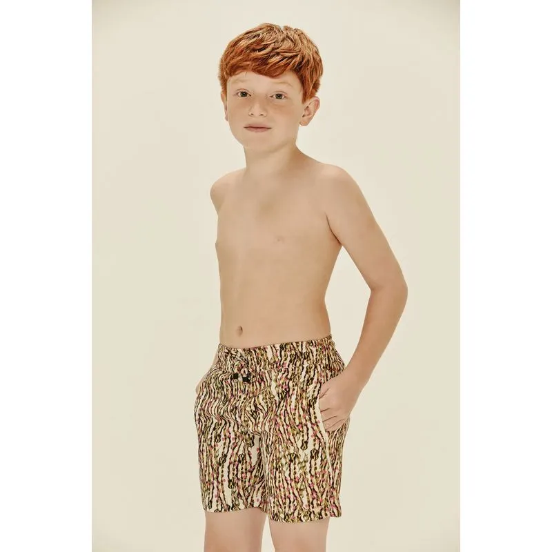 Short Infantil Cós com Elástico Sementes ROSA GERBERA G/L