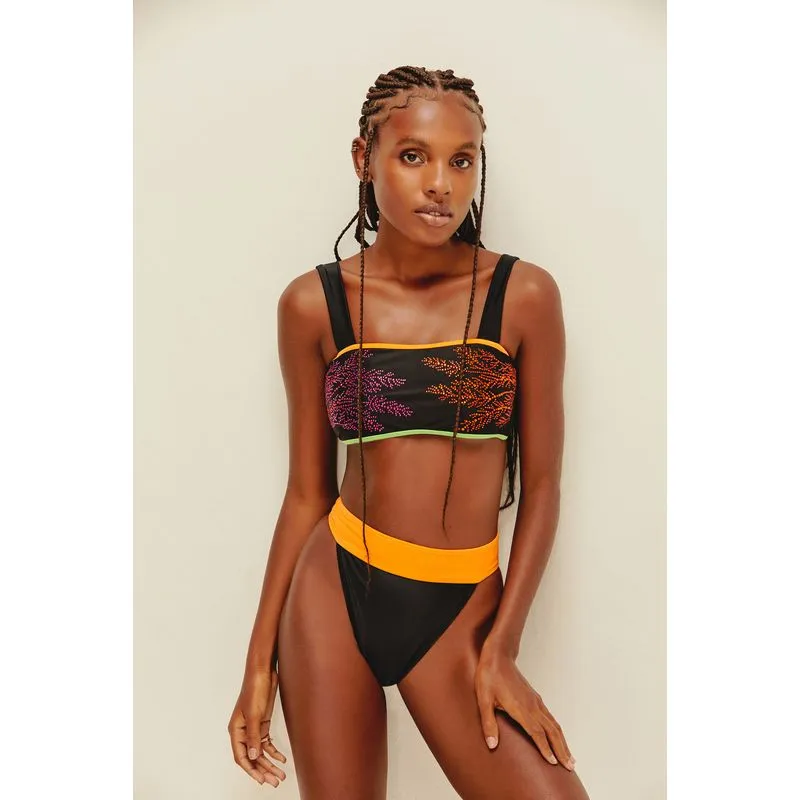 Biquíni Calcinha Asa Delta com Pala Cristal Marítimo PRETO/BLACK G/L