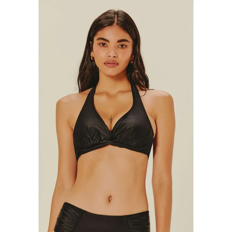 Biquíni Sutiã Alongado com Elo Liso Clássico PRETO/BLACK M/M