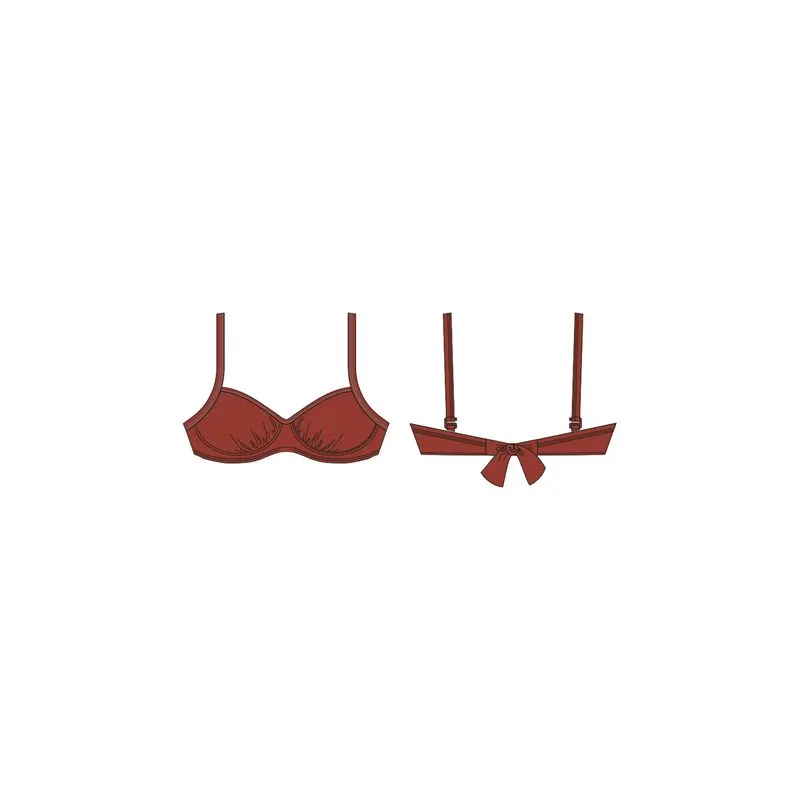 Biquíni Sutiã com Aspa Liso Clássico VERMELHO DIVINO P/S