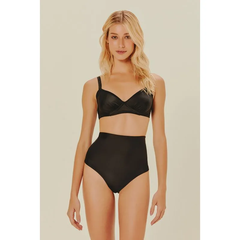Biquíni Calcinha Hot Pants Dupla Face Liso Clássico PRETO/CARAMELO G/L