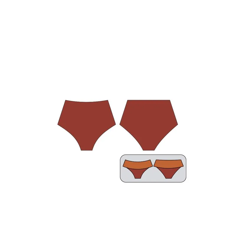 Biquíni Calcinha Hot Pants Dupla Face Liso Clássico VERMELHO/CARAMELO M/M