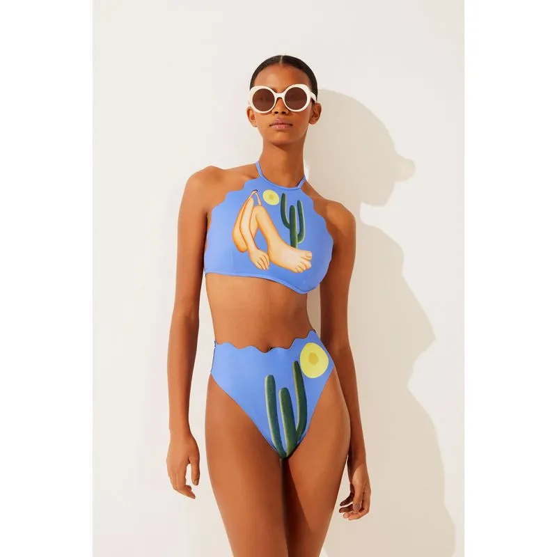 Biquíni Calcinha Hot Pants Cavada Abaporu AZUL/BLUE M/M