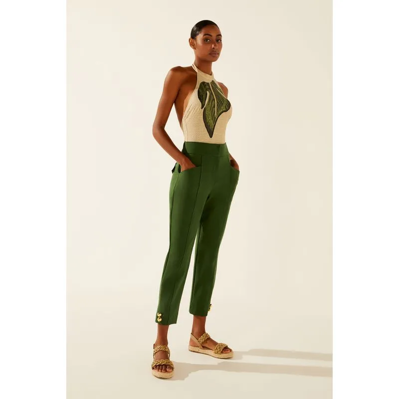 Calça Slim Fit Elástico Raízes VERDE/GREEN G/L