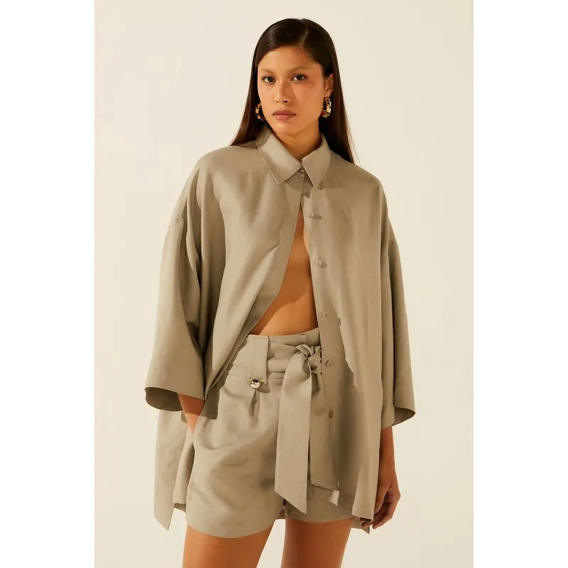 Camisa Manga Curta Oversized Cardume CINZA/GRAY M/M