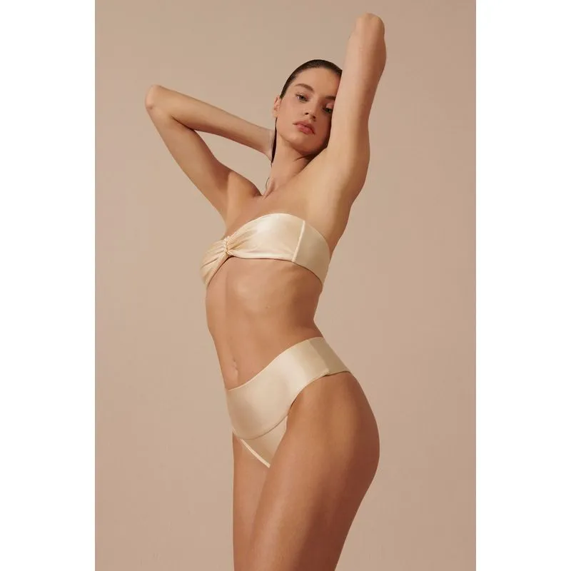 Biquíni Calcinha Lateral Média com Pala Pérolas OFF WHITE/OFF WHITE M/M