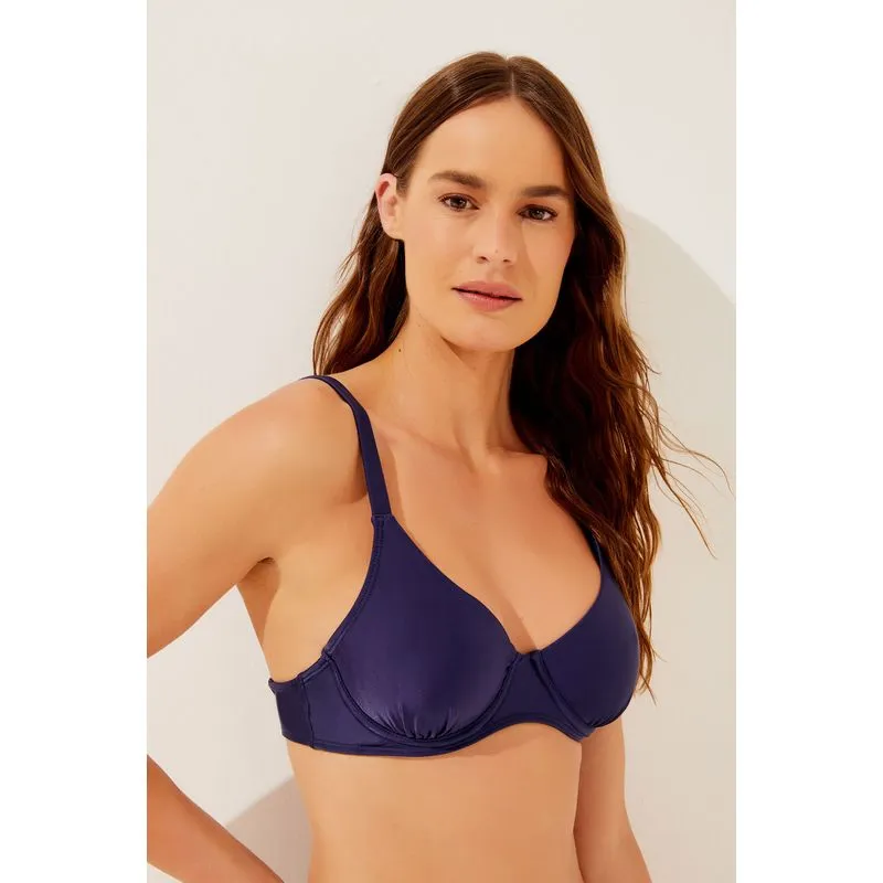 Biquíni Sutiã Alça Liso Clássico AZUL MARINHO/NAVY BLUE GG/XL