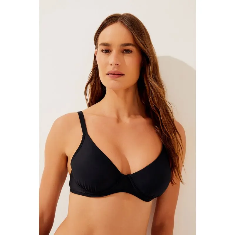 Biquíni Sutiã Alça Liso Clássico PRETO/BLACK GG/XL