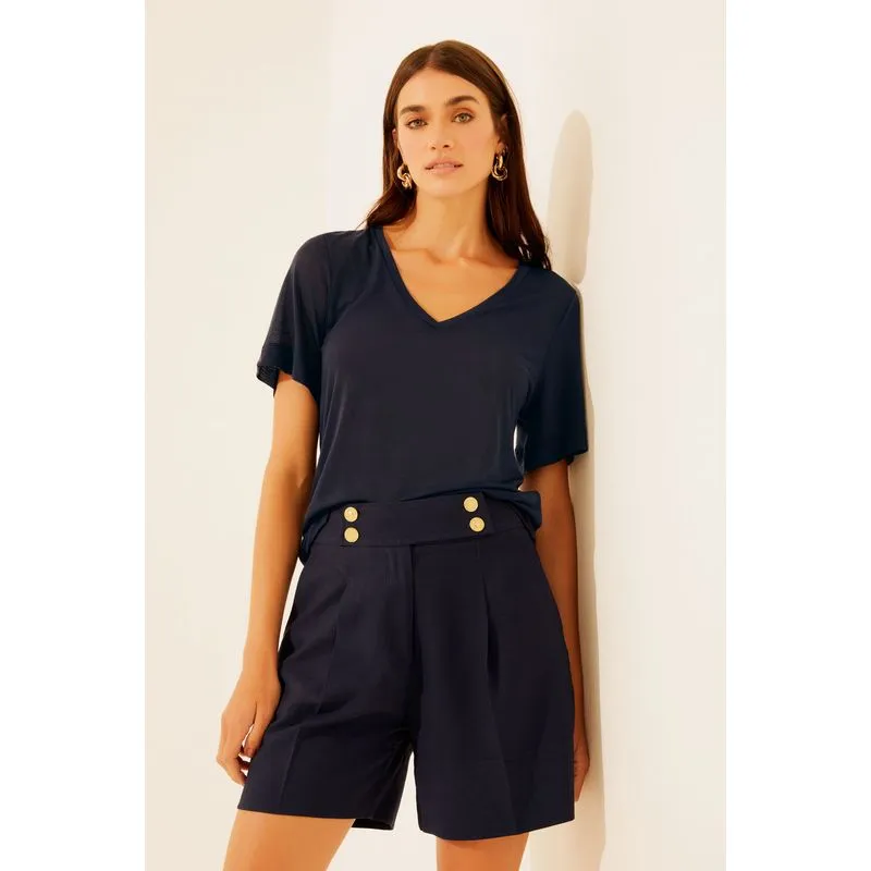 Camiseta Manga Curta Gola V Porto AZUL MARINHO/NAVY BLUE GG/XL