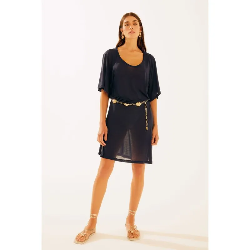 Camiseta Relaxed Com Fenda Lateral Porto AZUL MARINHO/NAVY BLUE GG/XL