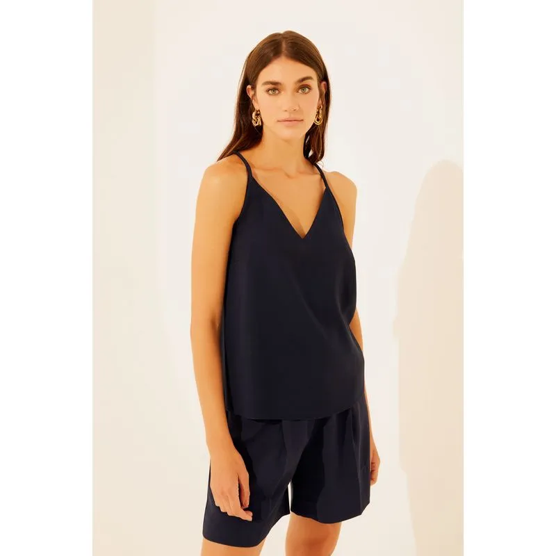 Blusa Alça Decote V Cruzeiro AZUL MARINHO/NAVY BLU GG/XL