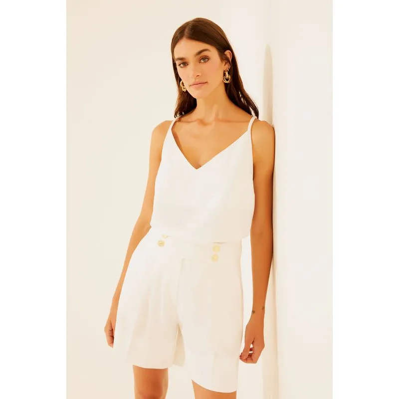 Blusa Alça Decote V Cruzeiro OFF WHITE/OFF WHITE M/M