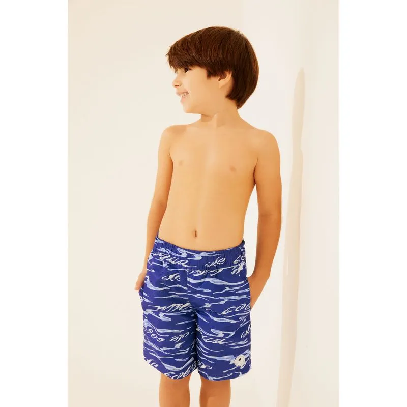 Short Infantil Curto Cós de Elástico Logomania Mar AZUL/BLUE EGG/XXL