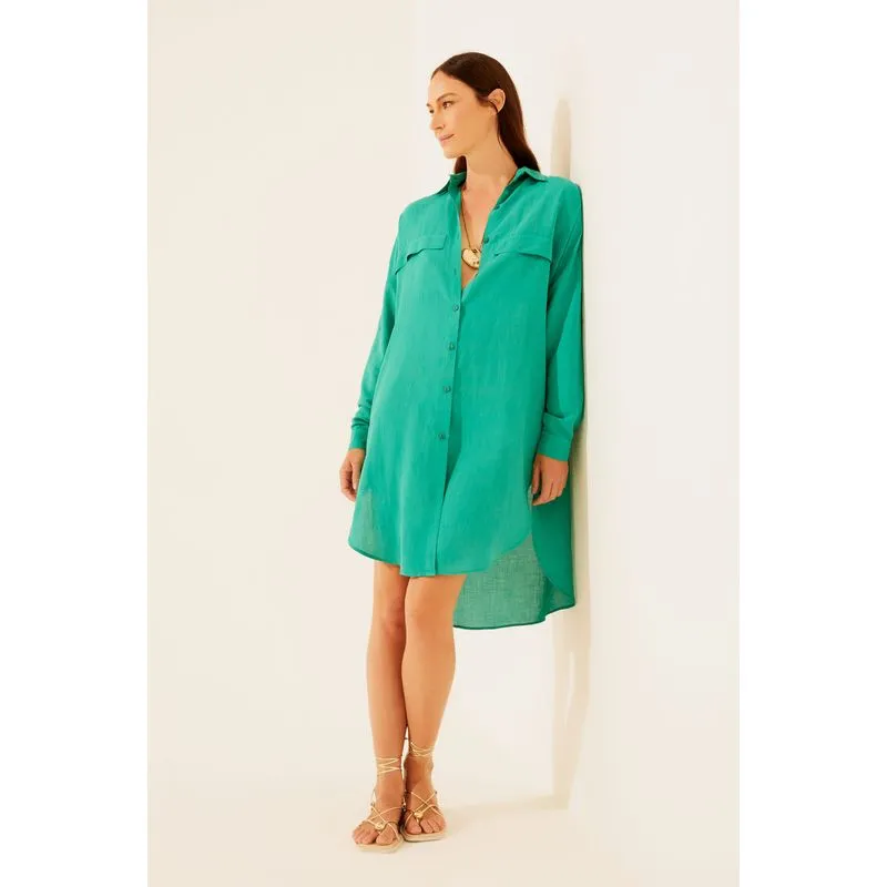 Chemise Manga Longa Fraldada Linhas VERDE/GREEN GG/XL