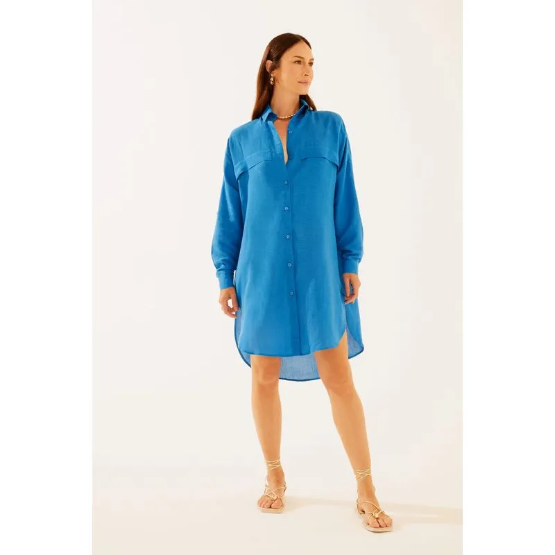 Chemise Manga Longa Fraldada Linhas AZUL/BLUE G/L