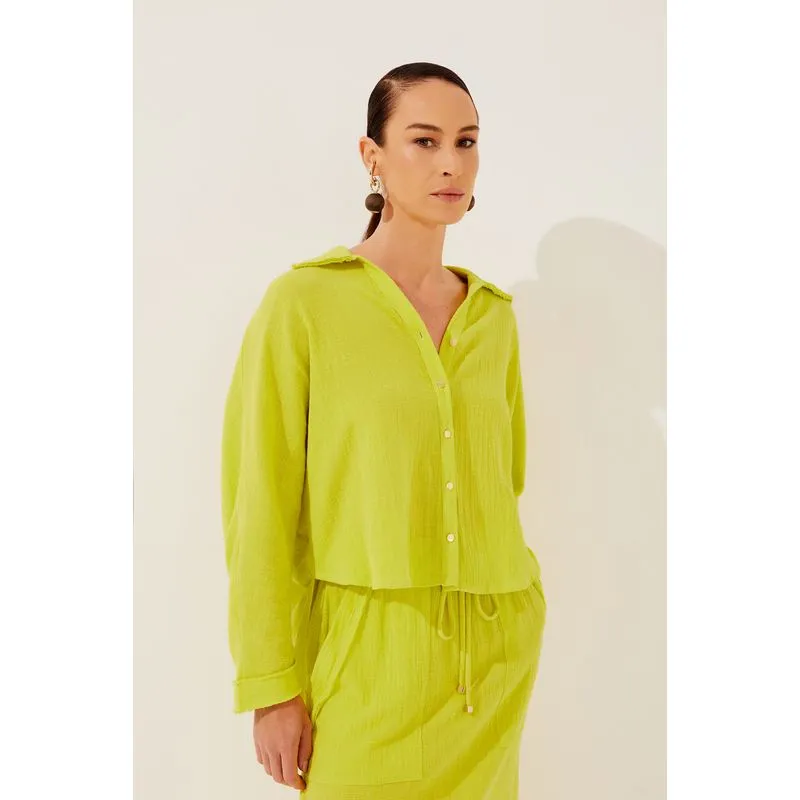Camisa Manga Longa Praia Tropical VERDE/GREEN G/L