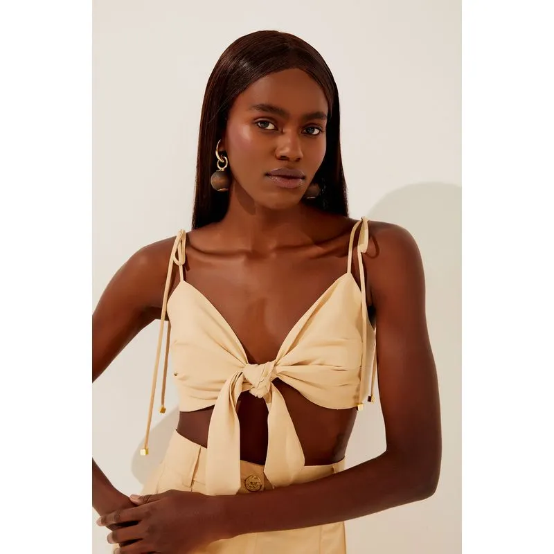 Top Cropped Amarração Alfaiataria Tropical BEGE/BEIGE M/M