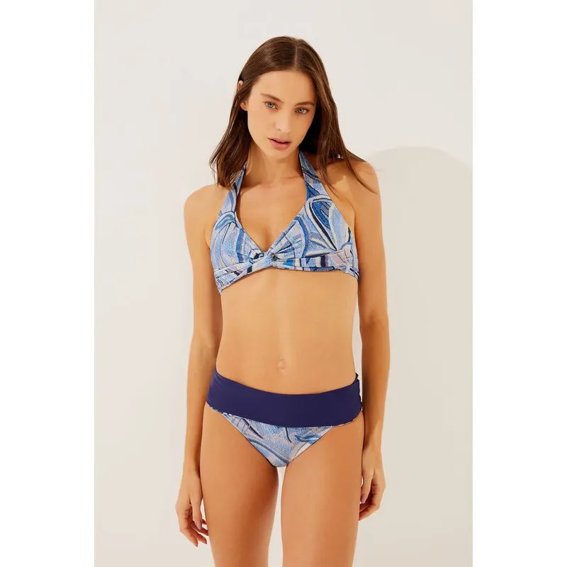 Biquini Calcinha Hot Pants Dupla Face Colibris AZUL/BLUE M/M