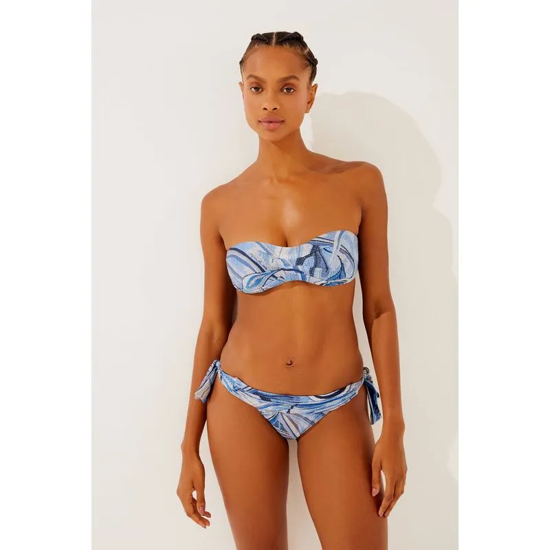 Biquini Calcinha Lateral Laço Colibris AZUL/BLUE P/S
