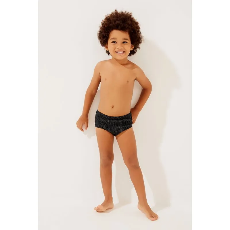 Sunga Infantil Básica Larga Trabalhada PRETO/BLACK GG/XL