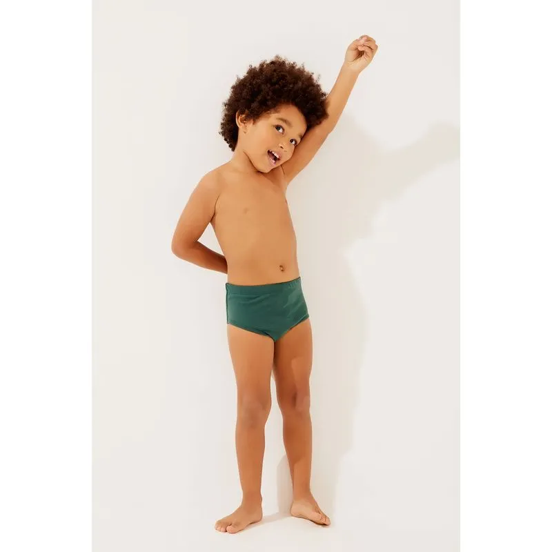 Sunga Infantil Básica Larga Trabalhada VERDE/GREEN EGG/XXL