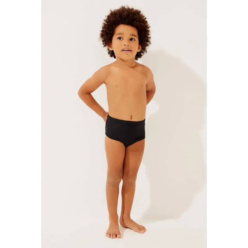 Sunga Infantil Básica Larga Trabalhada PRETO/BLACK EGG/XXL