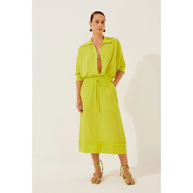 Saia Midi Praia Tropical VERDE/GREEN M/M