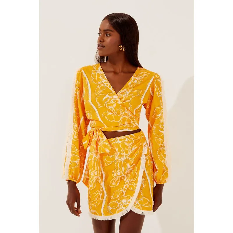 Blusa Cropped Íris Listrado AMARELO/YELLOW PP/XS