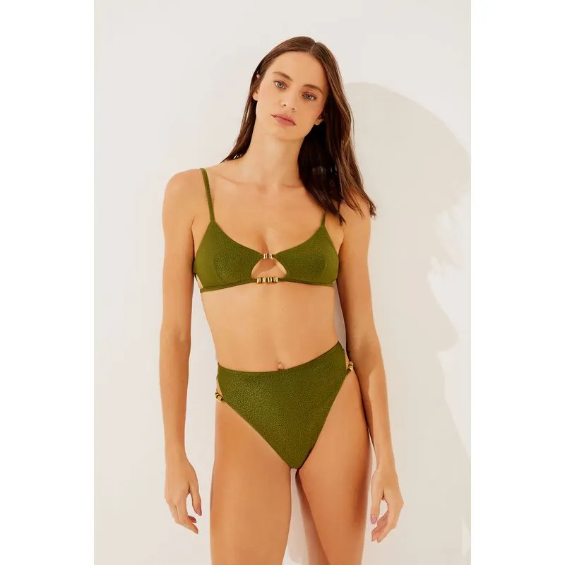 Biquíni Calcinha Hot Pants Cavada com Recortes Coco Verde VERDE/GREEN P/S