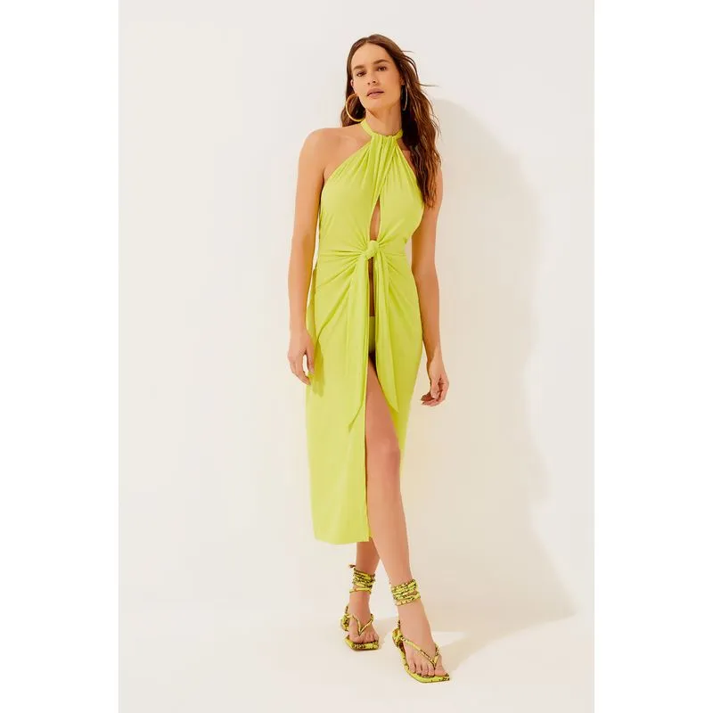 Vestido Midi Com Amarração Helicônia VERDE/GREEN M/M