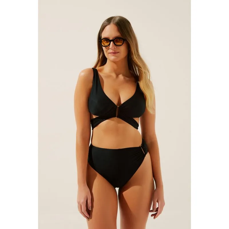 Biquíni Calcinha Hot Pants Flor-De-Lis PRETO/BLACK PP/XS