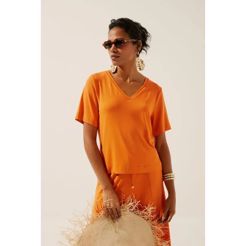Camiseta Manga Curta Orquídea Conforto LARANJA/ORANGE GG/XL
