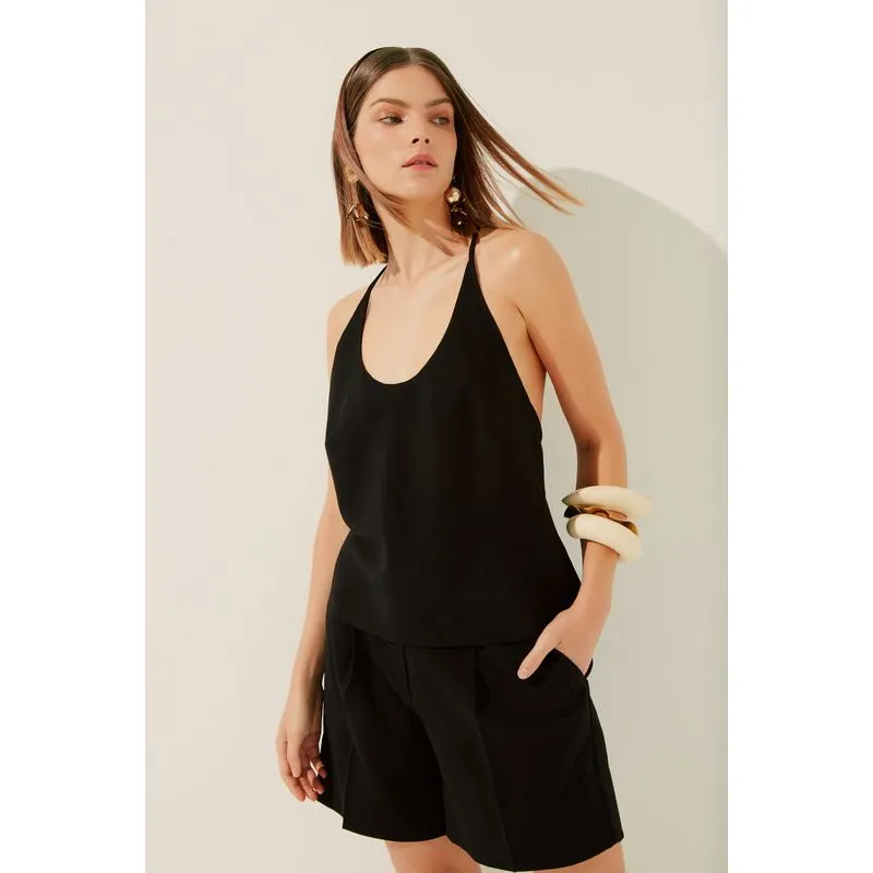 Blusa Alça Alfaiataria Essencial PRETO/BLACK M/M