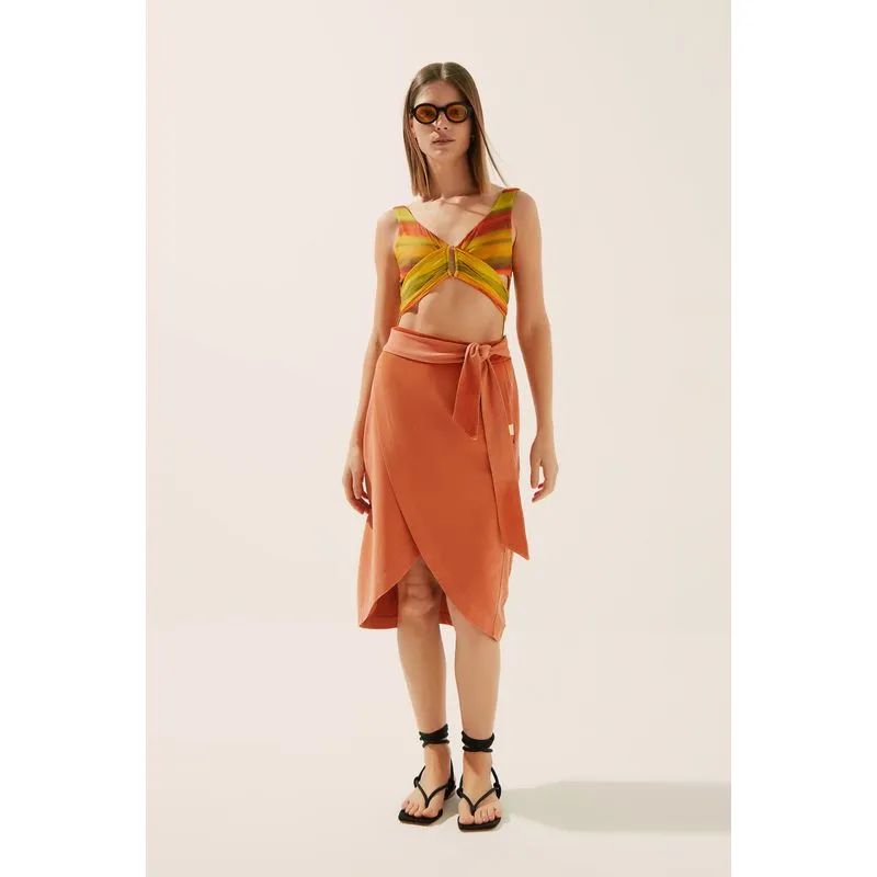 Saia Midi Orvalho Conforto LARANJA/ORANGE PP/XS