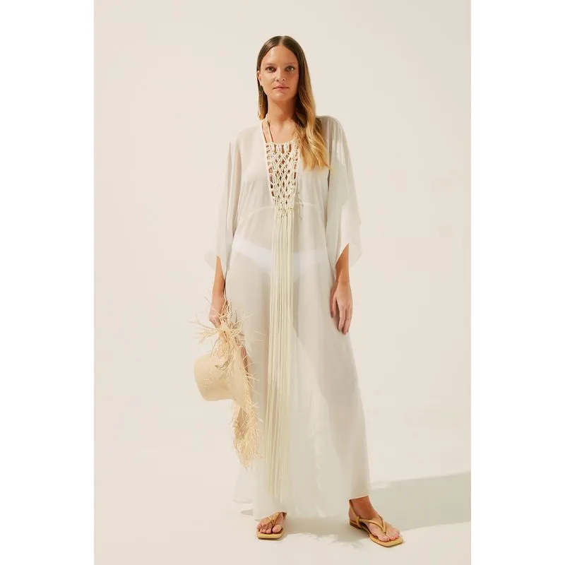 Vestido Longo Tecelagem OFF WHITE/OFF WHITE GG/XL