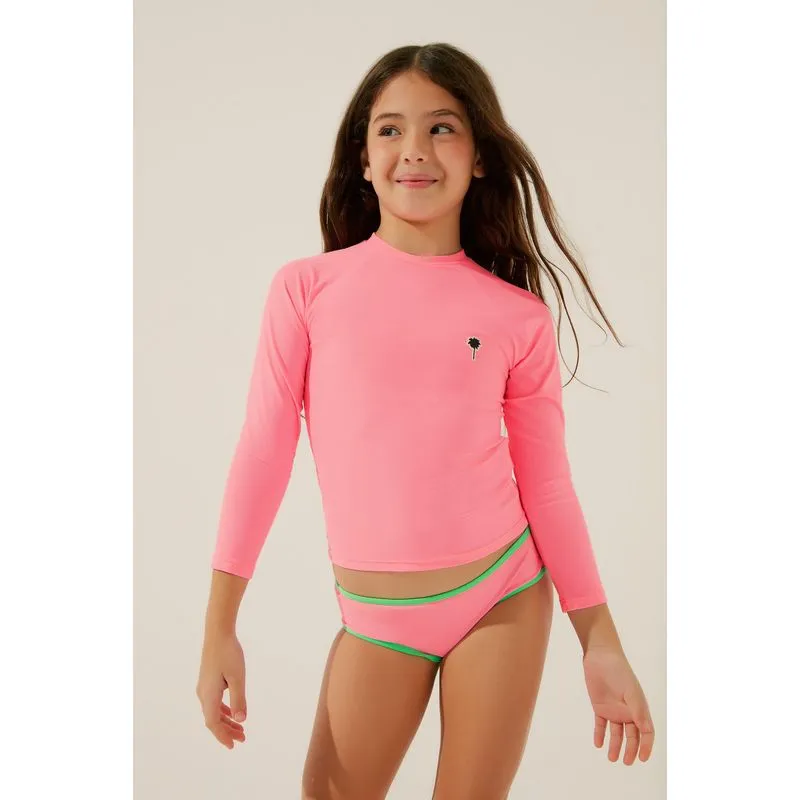 Camiseta Infantil Manga Longa Candy ROSA/PINK GG/XL