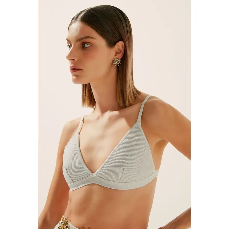 Top Alça Franjas Tricot PRATA/SILVER PP/XS