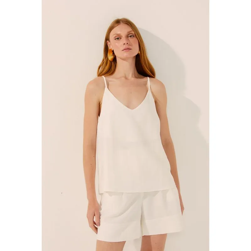 Blusa Alça Decote V Alfaiataria Névoa OFF WHITE/OFF WHITE M/M