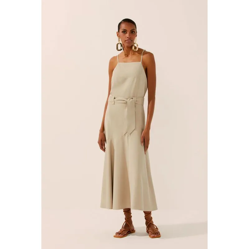 Saia Midi Alfaiataria Leme BEGE/BEIGE P/S