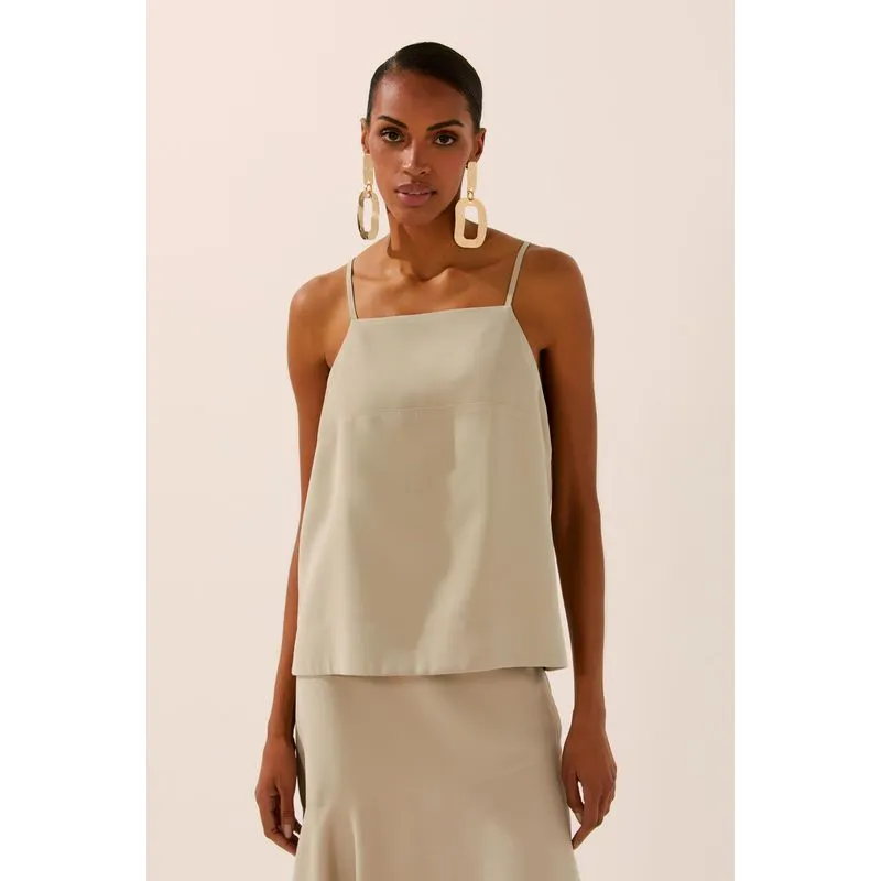 Blusa Alça Alfaiataria Leme BEGE/BEIGE PP/XS